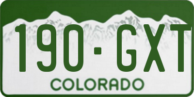 CO license plate 190GXT