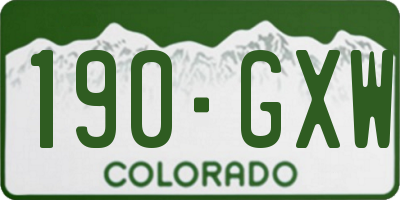 CO license plate 190GXW