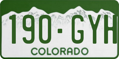 CO license plate 190GYH
