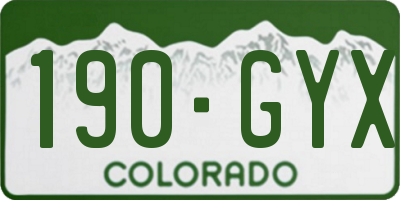 CO license plate 190GYX