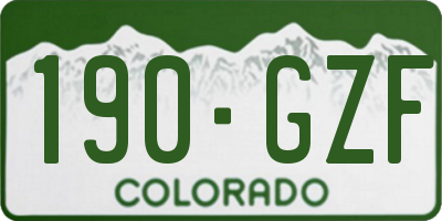 CO license plate 190GZF