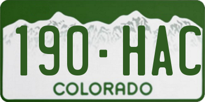 CO license plate 190HAC