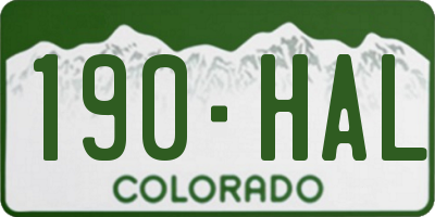 CO license plate 190HAL