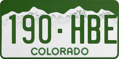 CO license plate 190HBE
