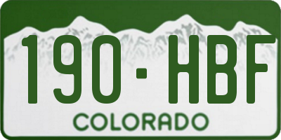 CO license plate 190HBF
