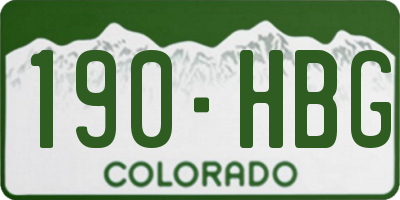 CO license plate 190HBG