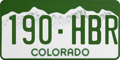 CO license plate 190HBR