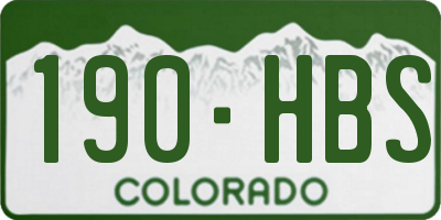CO license plate 190HBS