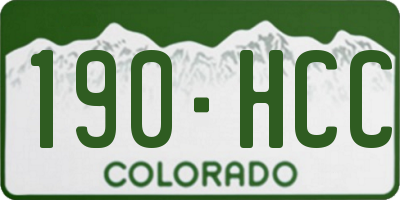 CO license plate 190HCC