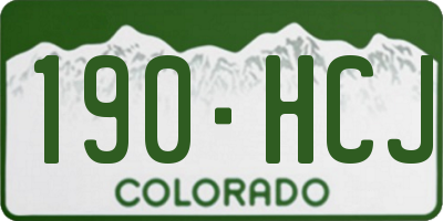 CO license plate 190HCJ
