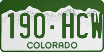 CO license plate 190HCW