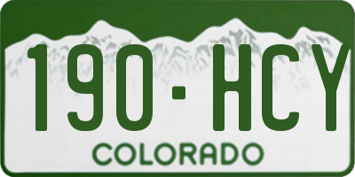 CO license plate 190HCY