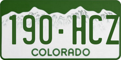 CO license plate 190HCZ