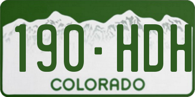 CO license plate 190HDH