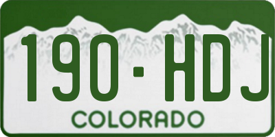 CO license plate 190HDJ