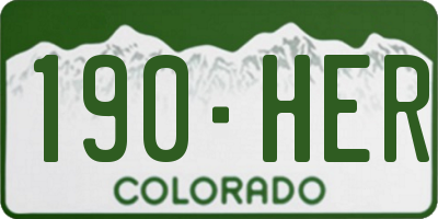 CO license plate 190HER
