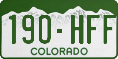 CO license plate 190HFF