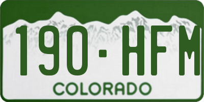 CO license plate 190HFM