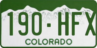 CO license plate 190HFX