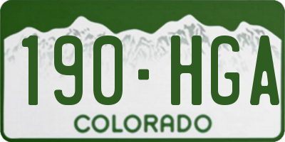 CO license plate 190HGA