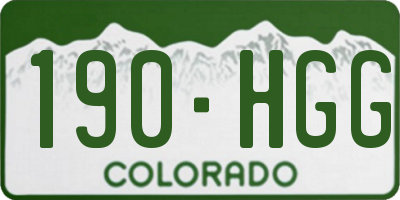 CO license plate 190HGG