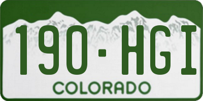 CO license plate 190HGI