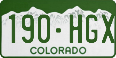 CO license plate 190HGX
