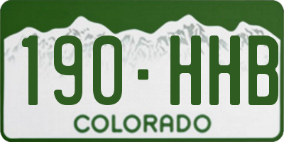 CO license plate 190HHB