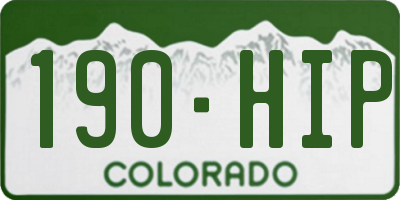 CO license plate 190HIP