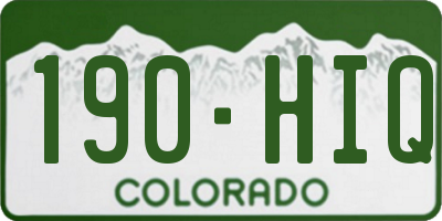 CO license plate 190HIQ