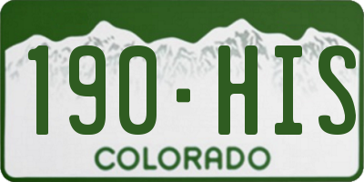 CO license plate 190HIS