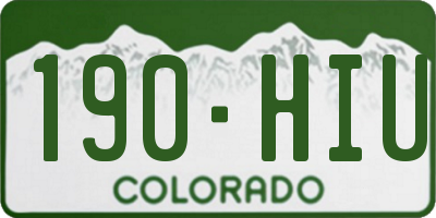 CO license plate 190HIU