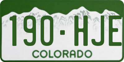 CO license plate 190HJE