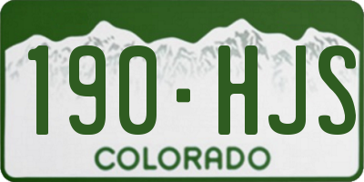 CO license plate 190HJS
