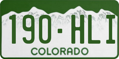 CO license plate 190HLI
