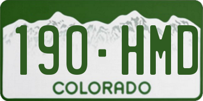 CO license plate 190HMD
