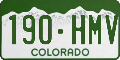 CO license plate 190HMV