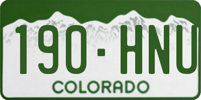 CO license plate 190HNU