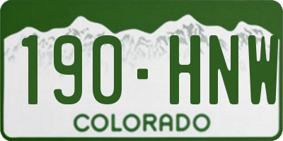 CO license plate 190HNW