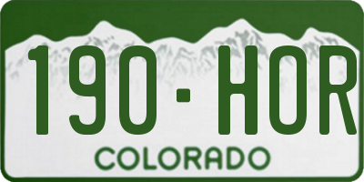 CO license plate 190HOR