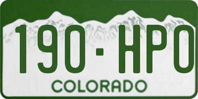 CO license plate 190HPO