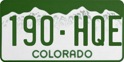 CO license plate 190HQE