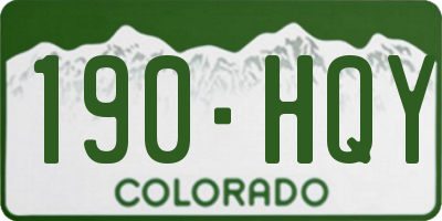 CO license plate 190HQY
