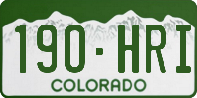 CO license plate 190HRI