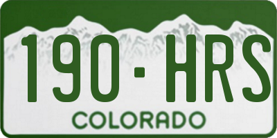 CO license plate 190HRS