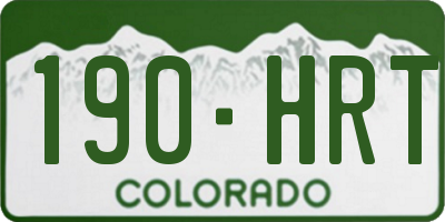 CO license plate 190HRT