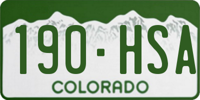 CO license plate 190HSA