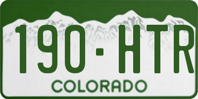 CO license plate 190HTR