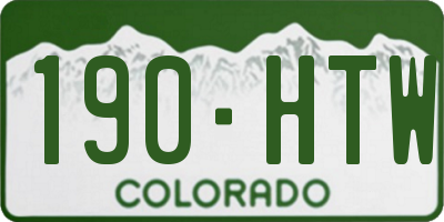 CO license plate 190HTW