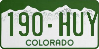 CO license plate 190HUY